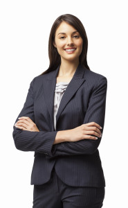Female Entrepreneur Standing With Arms Crossed - Isolated