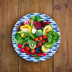 Plate of Fruits and Veggies