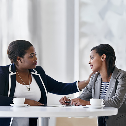 test Young black woman finds a mentor in an older professional