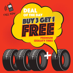 test Buy 3 get 1 Free tires poster