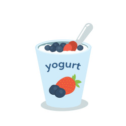 test Yogurt with Berries and a Spoon