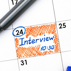 test Interview Date Circled in a Calendar