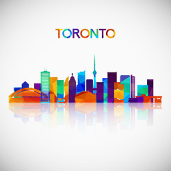 test Toronto Skyline in Watercolor