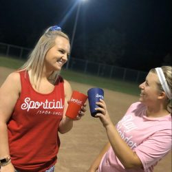 Cheers with Friends at Kickball Game