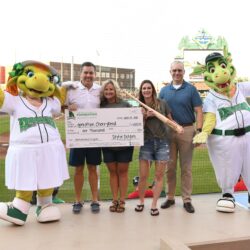 Operation Cherrybend receiving donation from the Dayton Dragons Organization.